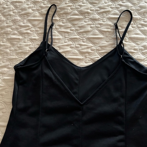 Zara V Neck Black Playsuit / Romper. Spaghetti strap Size M. Great condition. - Picture 3 of 4